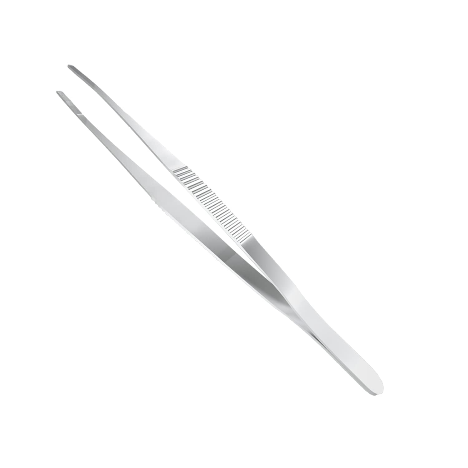 【送料無料】Aopin 1pcs長さ250mmステンレス鋼ストレート鈍いピンセットポリッシュステンレス鋼耐熱性、滑り止めストレート歯パターン、メタリックシルバー