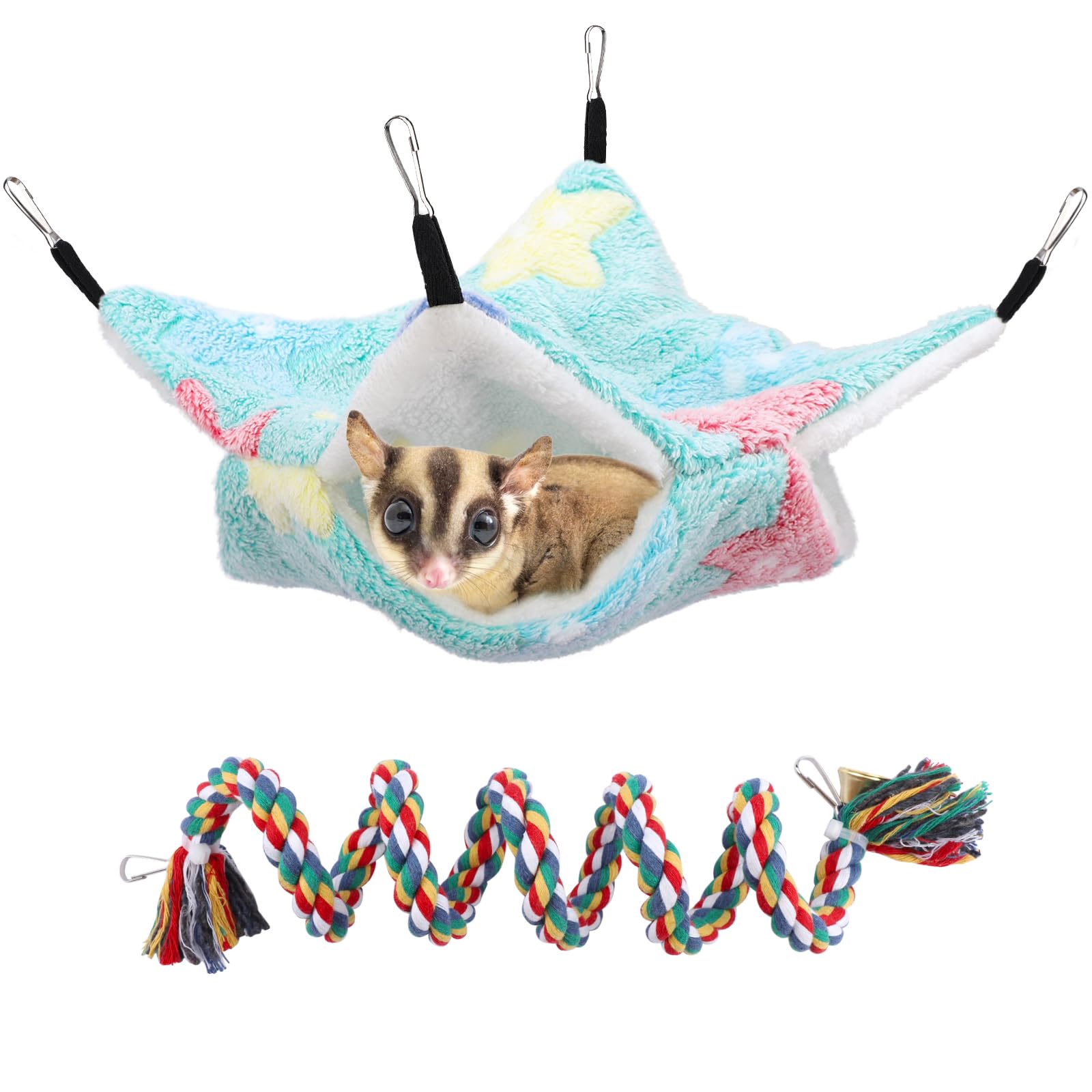 【送料無料】Segarty モモンガハンモック 緑の星柄 29*29cm おもちゃの1mレインボースプリング贈り物 ..