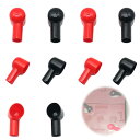 【送料無料】LYHMHAMY バッテリー端子カバー 【10個セット】 絶縁ゴムカバー 難燃性断熱材 耐高温性 耐腐食性 長さ約 46mmカバー 内径約 8mmx16mm 赤&黒 自動車、バイク、トラック、船舶用