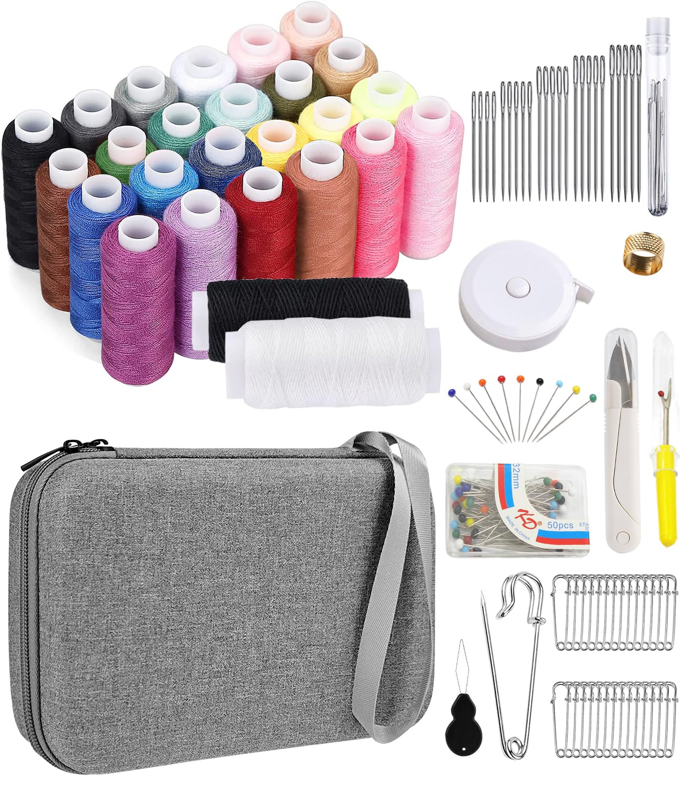 【送料無料】[RISOUHE]裁縫セット ソーイングセット 107点セット 二重収納バッグ 大容量 26本縫い糸 裁縫道具 小学生 大人 収納やすい 刺繍セット 裁縫道具セット 携帯用 小学校 家庭用 手芸 diy 刺繍 裁縫バッグ付き