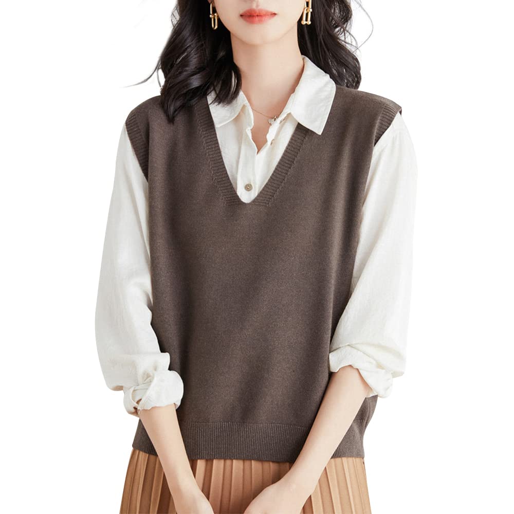 【送料無料】Beylimcy ニット ベスト レディース Vネック セーター リブ 体型カバー おしゃれ エレガン..