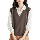 【送料無料】Beylimcy ニット ベスト レディース Vネック セーター リブ 体型カバー おしゃれ エレガント 着回し カットソー 着痩せ カジュアル 通...