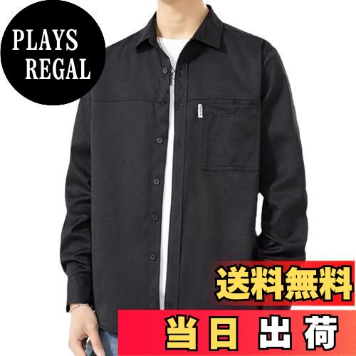 【送料無(wú)料】[ODFMCE] シャツ メンズ 長(zhǎng)袖 カジュアル 秋 ゆったり 無(wú)地 おしゃれ 大きいサイズ (JP, アルファベット, M, ブラック)
