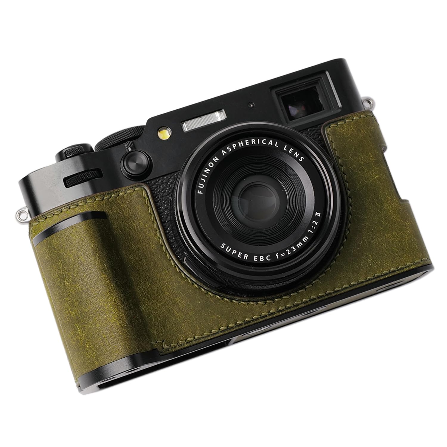【送料無料】対応 FUJI 富士 X100VI 専用 カメラケース カメラカバー カメラバッグ 本革 【Iborrys 純手作】銀付牛革本体+メタルベースプレート+ハンドルの3-in-1デザイン (レトログリーン)