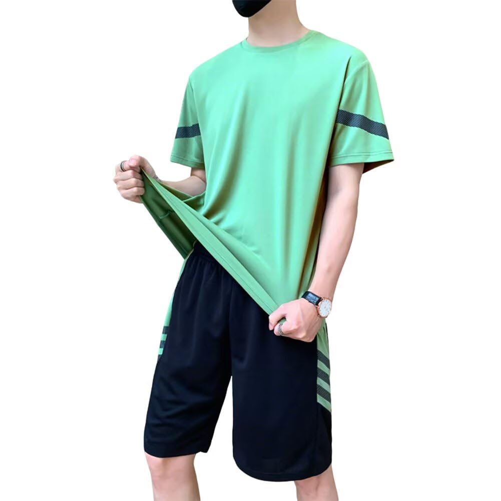 【送料無料】[Sillictor] スポーツウェア メンズ 上下セット ジャージ 半袖 tシャツ + ハーフパンツ ト..