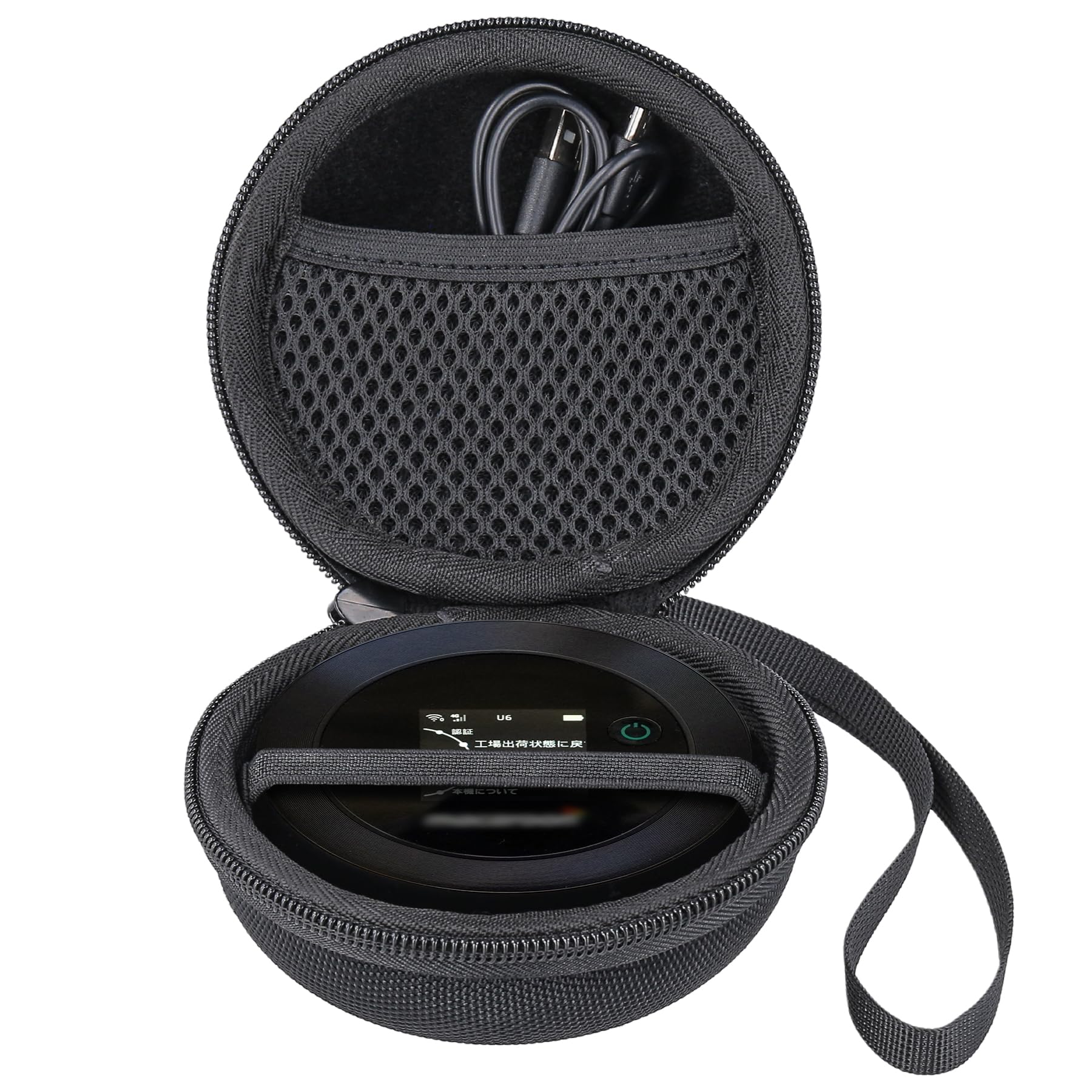 【送料無料】(ケースのみの販売)ポケットWiFi 365チャージWiFi 100GB/60GB/30GB/20GB Macaroon SE モバイル ルータ，ブラック-Khanka