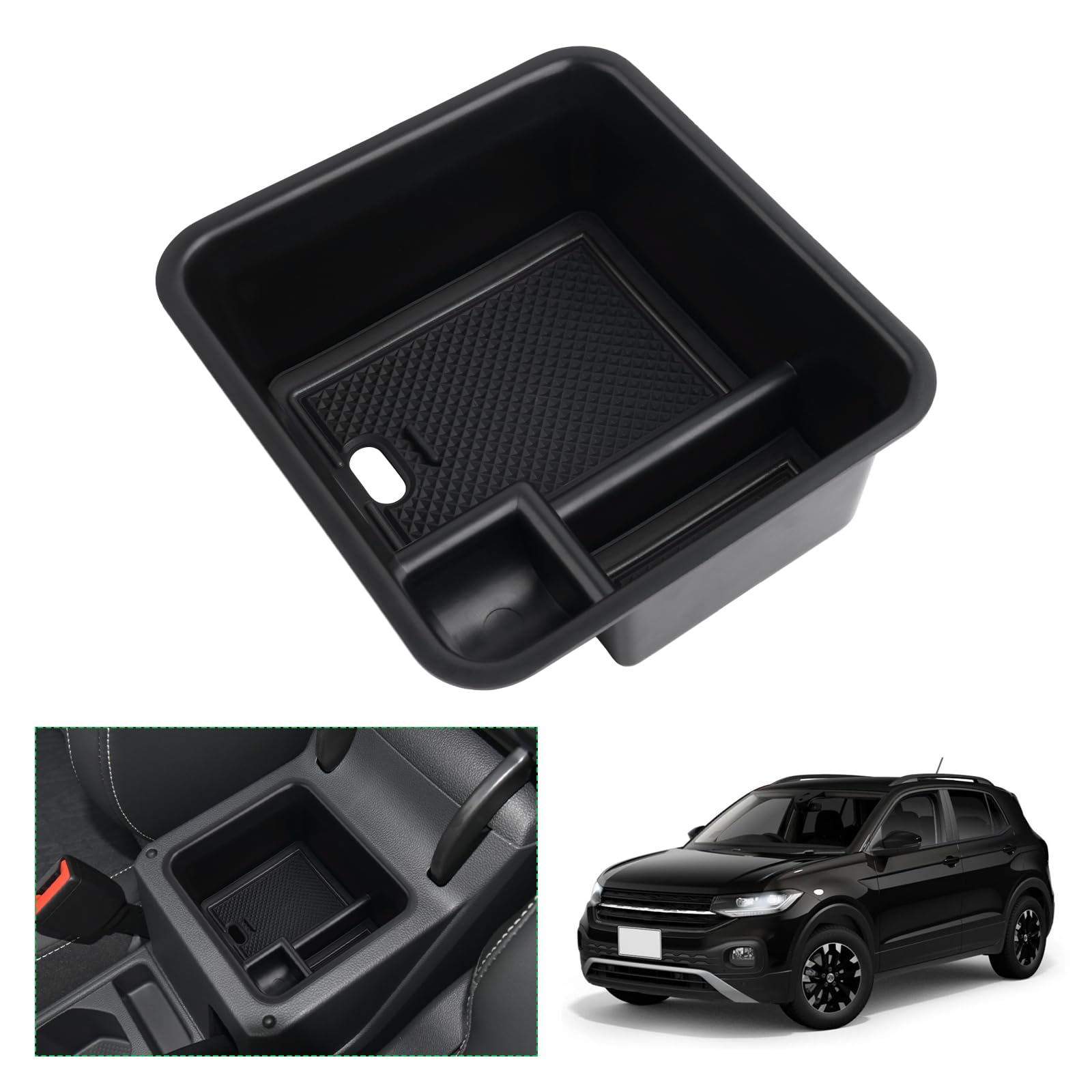 【送料無料】【GAFAT】フォルクスワーゲン T-Cross 2019年~現行 車用収納ボックス 収納ボックス ティークロス t-cross コンソールトレイ 内装パーツ vwt-cross アクセサリー vwT-クロス センターコンソールボックス 外付コンソールボックス コイン収納 小物入れ 滑り止め