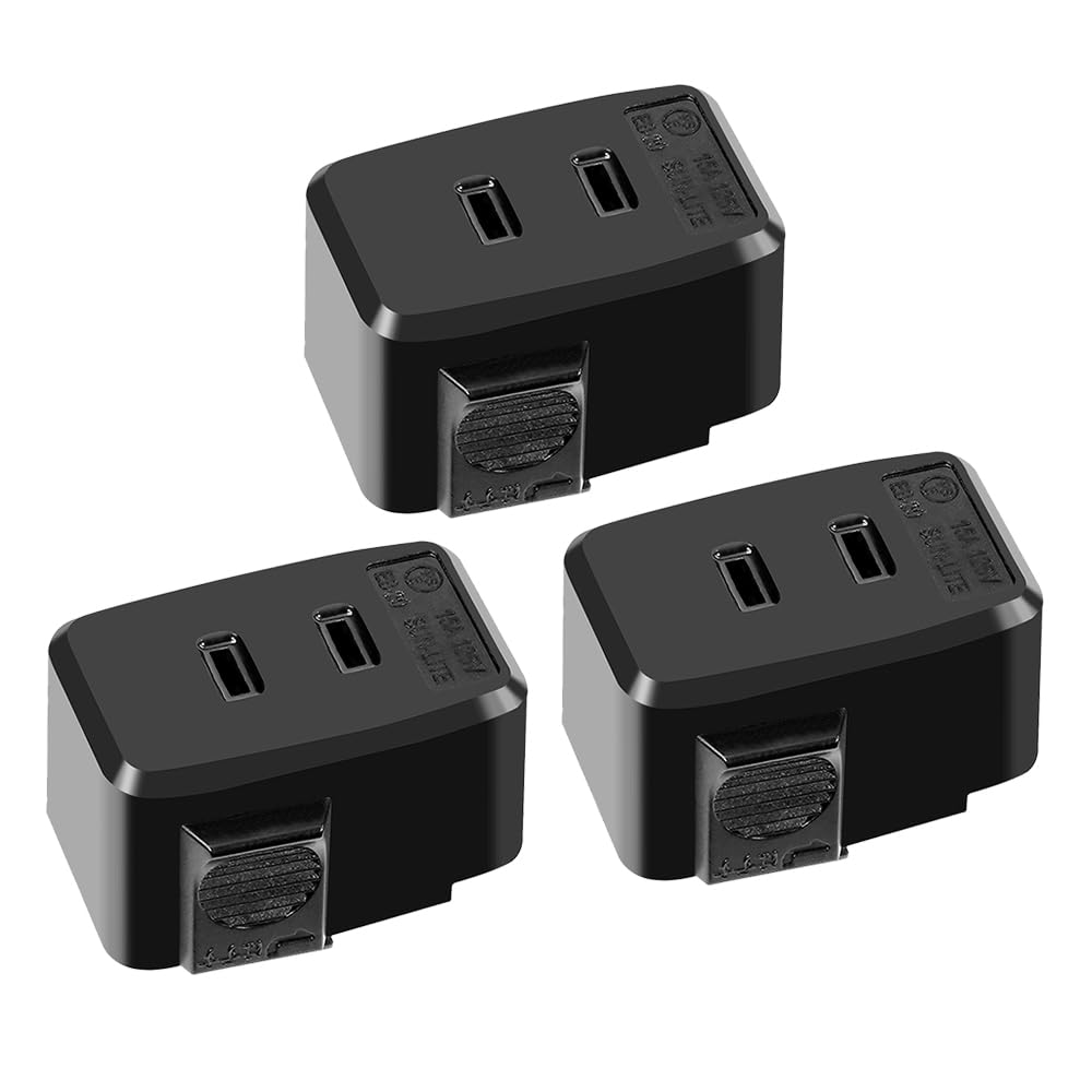 【送料無料】Pispoer |ライティングバー用引掛シーリングボディ|配線ダクトレール用プラグ |引掛けシーリング|工事不要 簡単取付け|ライティングレール用抜止コンセント|EB-20|黒い|3個セット