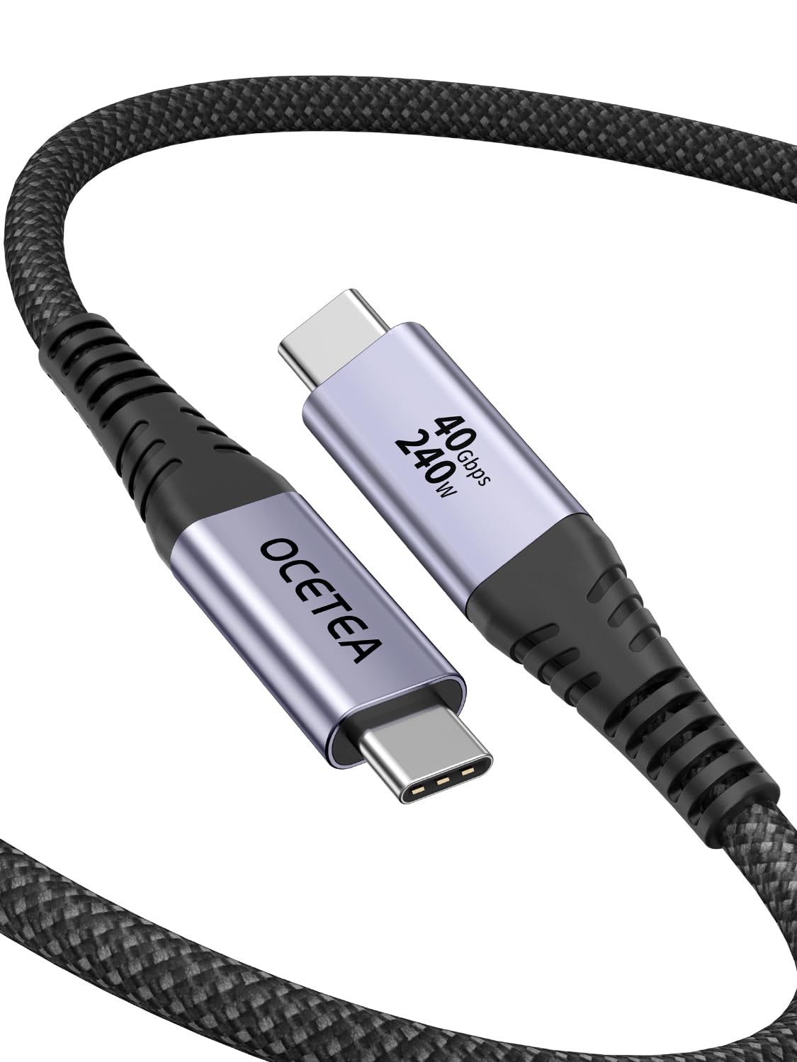 【送料無料】Ocetea USB4 ケーブル thunderbolt 4 ケーブル USB-IF認証 240W 超急速充電 USB C to USB C ケーブル 40Gbps サンダーボルト 4ケーブル 対応 Thunderbolt 3、 8K@60Hz映像出力 ナイロン編み MacBook、Mac Pro/Studio/Mini、 SSD等Type C機種対応（2M）