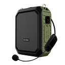 【送料無料】ポータブル拡声器 ハンズフリー 小型スピーカーセット マイク付き 防水 18W 4400mAh 録音/AUX/USB/TFカード対応 イベントスピーチ 観光ガイド 学校授業 店頭販売などに適用 日本語説明書付き (緑)