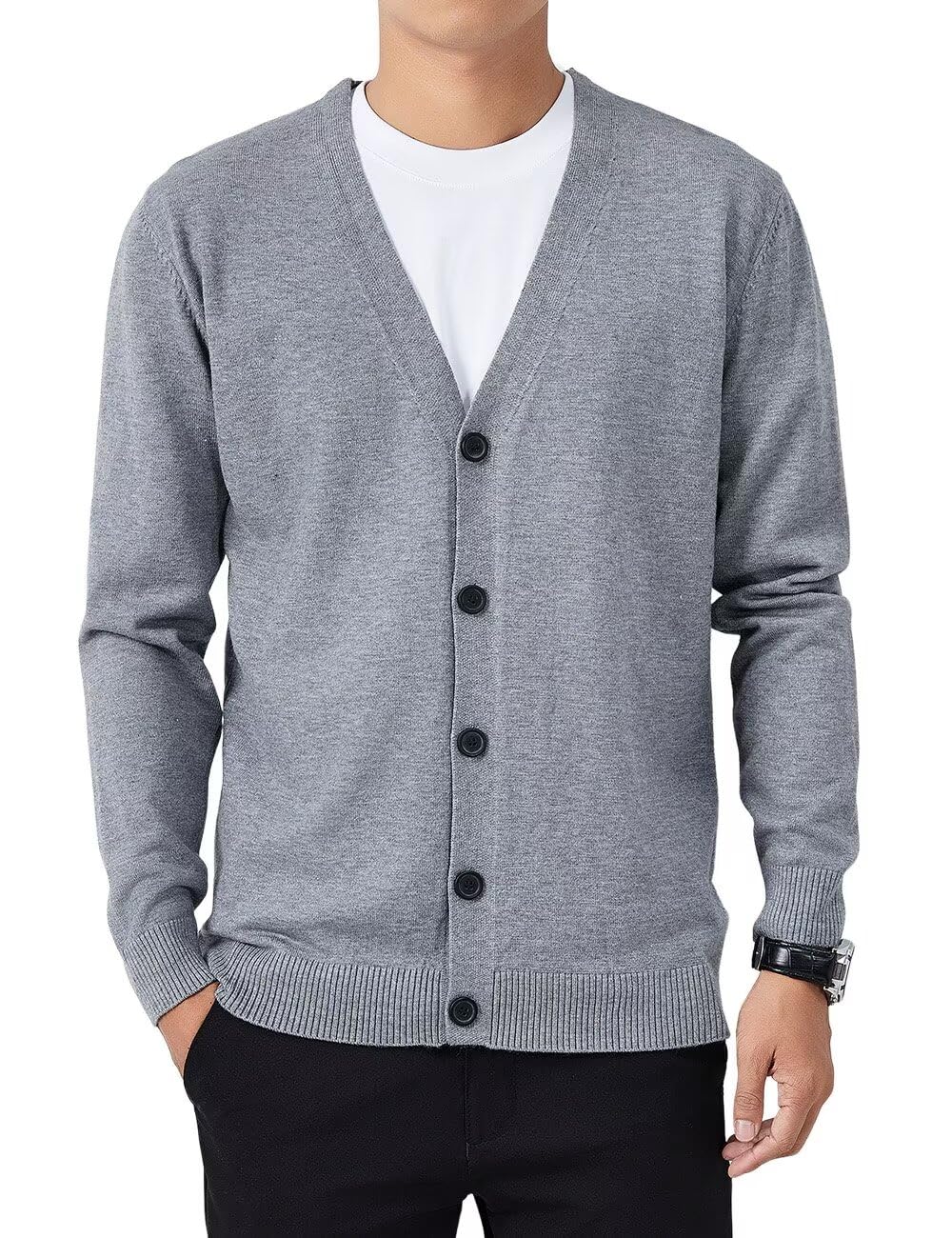 【送料無料】[VICALLED] カーディガン メンズ 長袖 春秋 Vネック カーディガン 柔らかい ニット 無地 ..