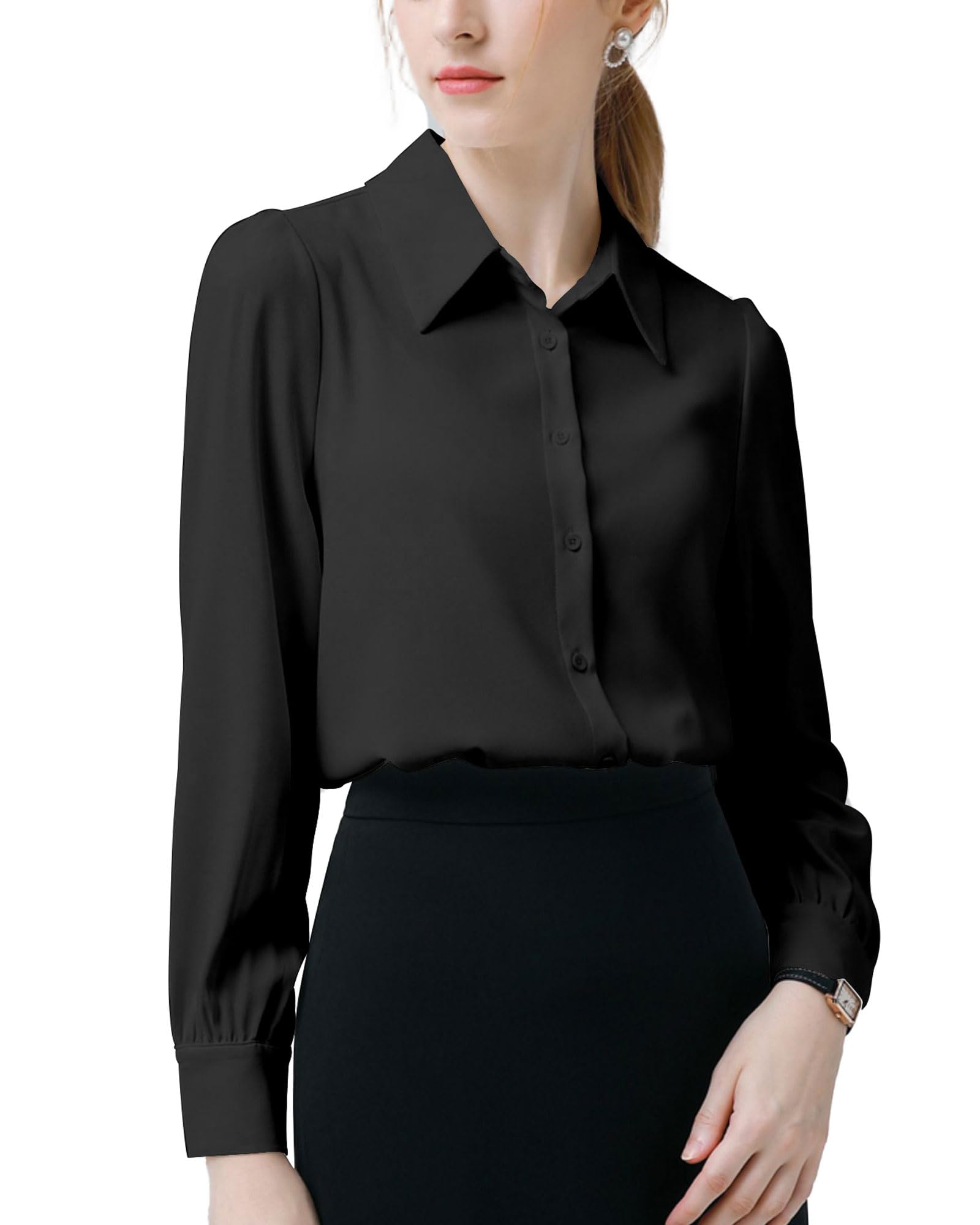 【送料無料】[RCL] シャツ ブラウス レディース 長袖 柔らかい ゆったりノーアイロン オフィス カジュ..