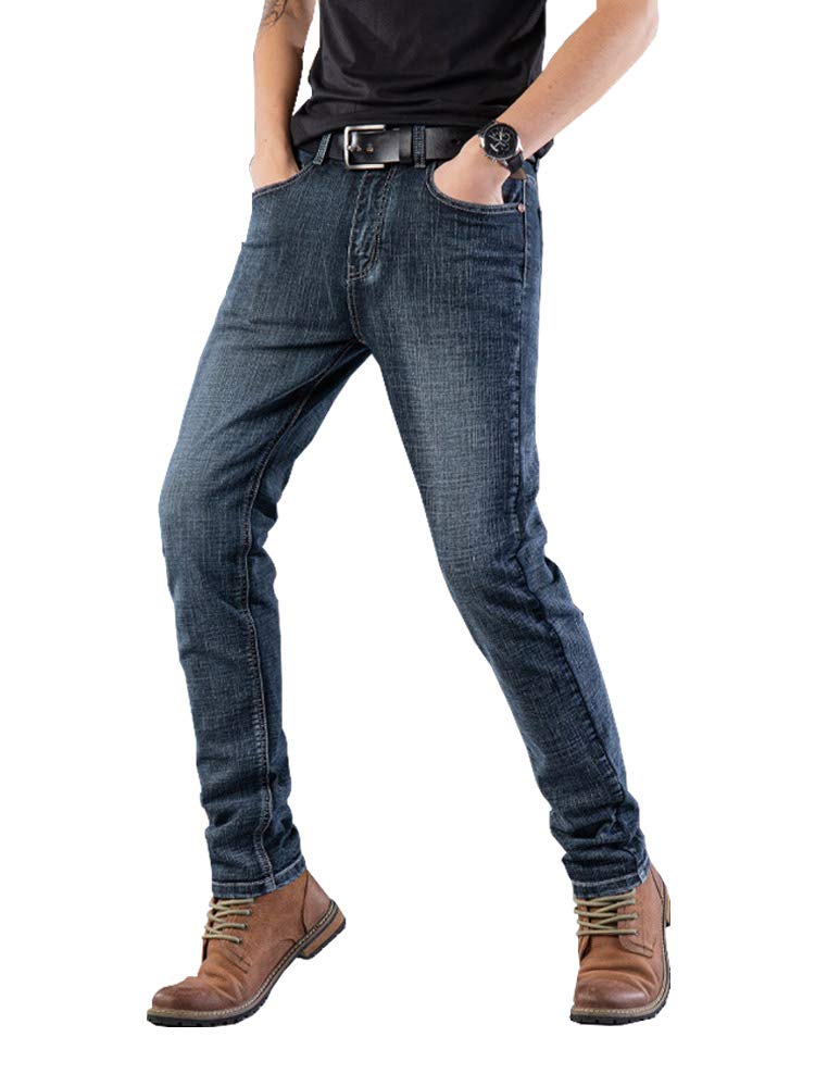 【送料無料】[TIDEWORD] メンズ ジーンズ デニム スキニーフィット ストレッチ ズボン 紳士 細身 美脚 伸縮 スリム ボトムス 28-40 ブルー ブラック グレー FCXF (ブラック, 31)