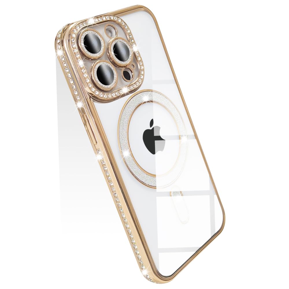 【送料無料】JOOBOY スマホケース 対応 iPhone 15 Pro Max クリア ケース 透明 メッキ加工 Magsafe対応 きらきら ブリンブリン 衝撃吸収 かわいい キラキラ 女性 人気 キャラクター ワイヤレス充電対応 おしゃれ ストラップホール付き アイフォン15プロマックス 携帯カバ