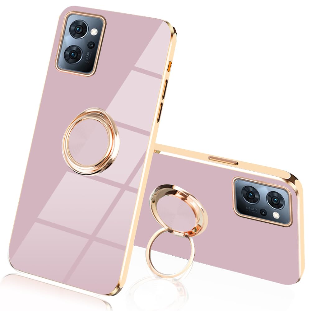 【送料無料】JOOBOY OPPO Reno 7A Reno 9A ケース リング付き メッキ加工 レンズ保護 tpu ソフト ストラップホール付き 耐衝撃 スリム おしゃれ スマホケース 携帯カバー オッポ リノ7 A 9 Aメッキ加工 カバー (OPPO Reno7 A/ Reno9 A, パープル)