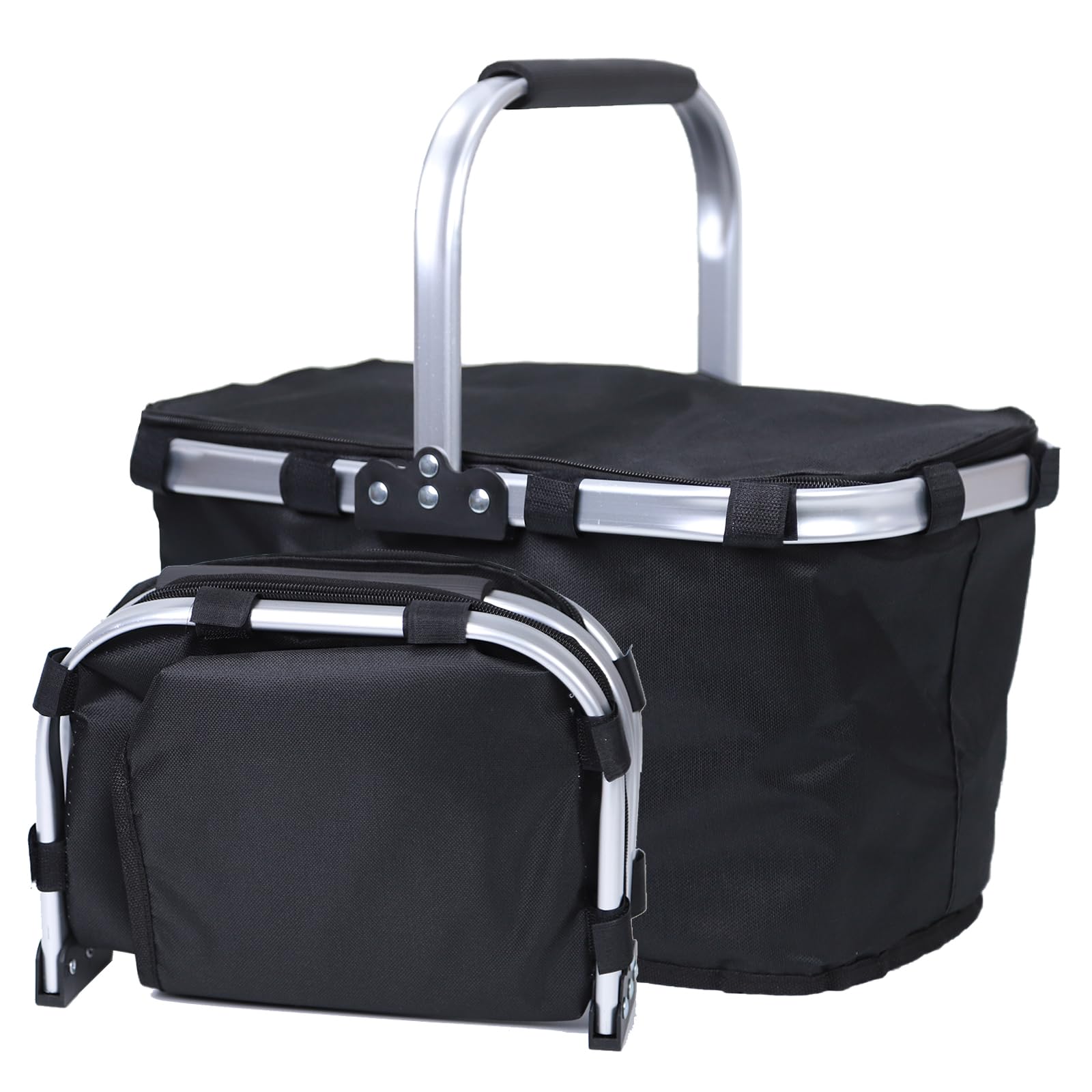 【送料無料】GIORSEN 保冷保温バスケット 折りたたみ 30リットル大容量 丈夫 アルミハンドル 超軽量 蓋付き ソフトクーラーボックス スーパー/アウトド...