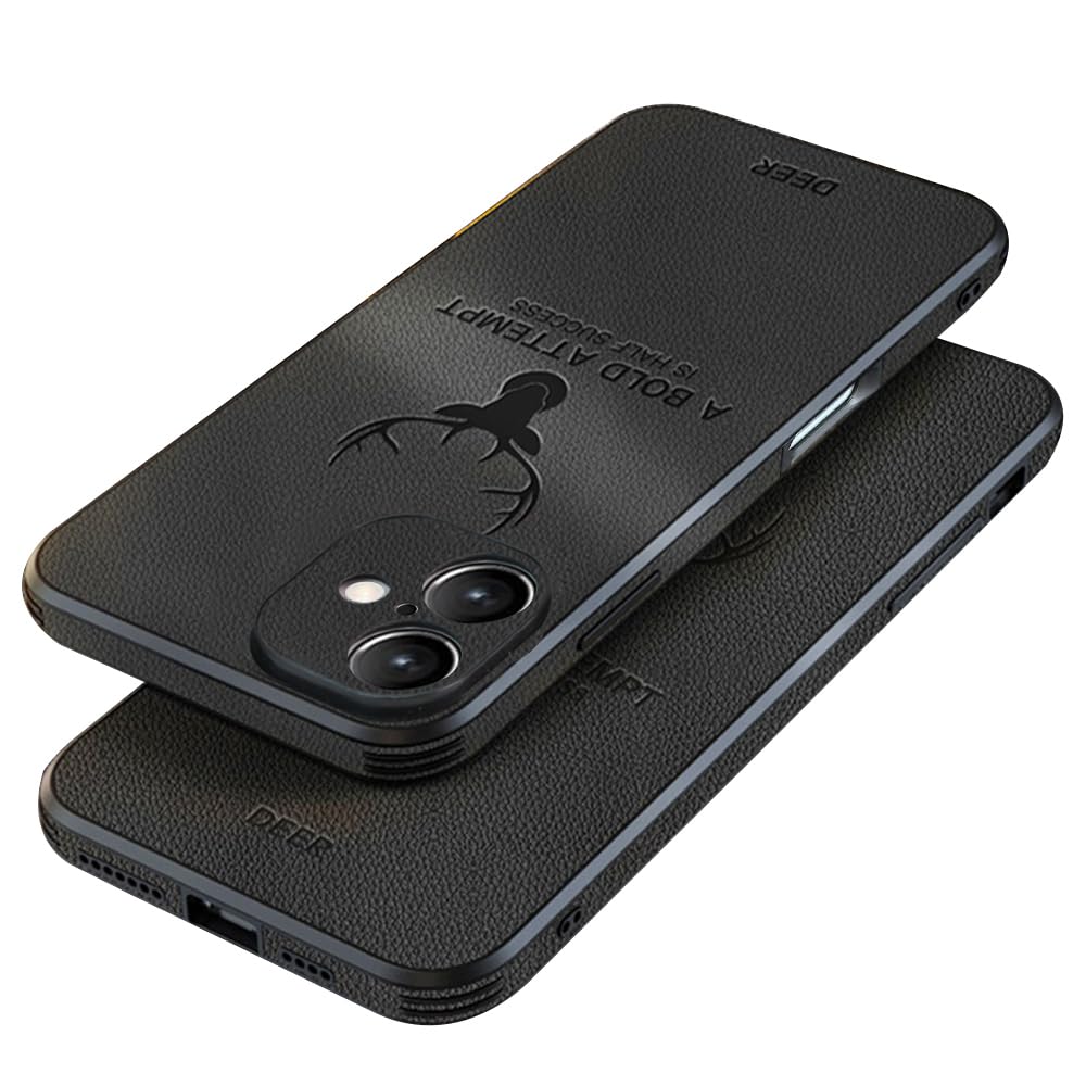 【送料無料】JOOBOY 2024新型 iPhone 16 用 ケース 6.1" 耐衝撃 薄型 レンズ保護 コンパクト PC素材 背面 高級なPUレザー ハードカバー マット加工 指紋防止 カメラ保護 携帯カバー iPhone16 用 カバー (ブラック)