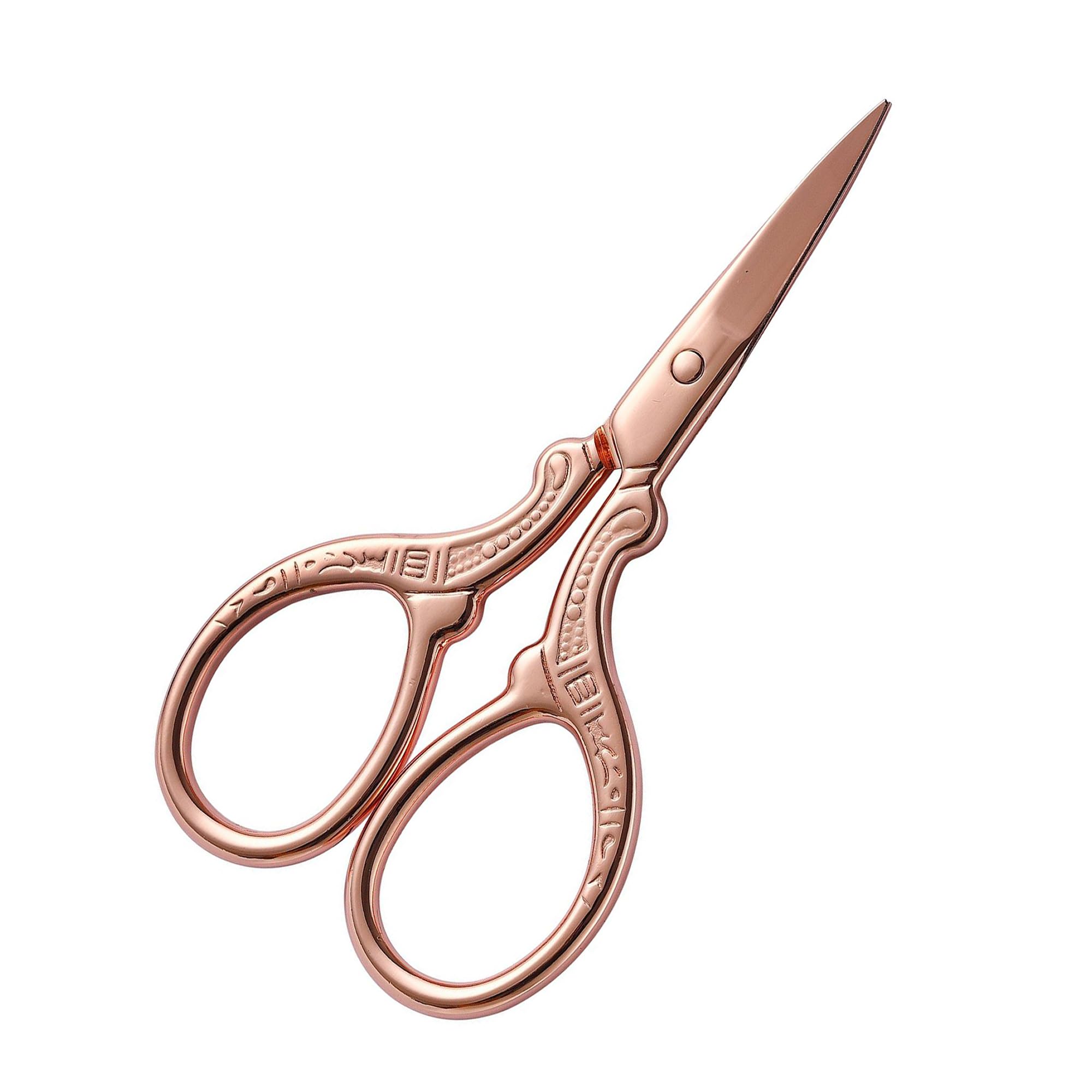 【送料無料】DEVENTORZ 糸きりはさみ 小さい手芸はさみ ステンレス製 チタンコーティング刃 鋭い切れ味 刺繍ハサミ 手芸用 裁縫 縫製 DIY ヴィンテージデザイン 軽量 持ちやすい（ローズゴールド）