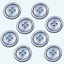 【送料無料】DEVENTORZ ボタン 貝ボタン ボタン 四つ穴ボタン シャツ ボタン 手作り 手芸 釦付け替え に 8個入り グレー (18mm)