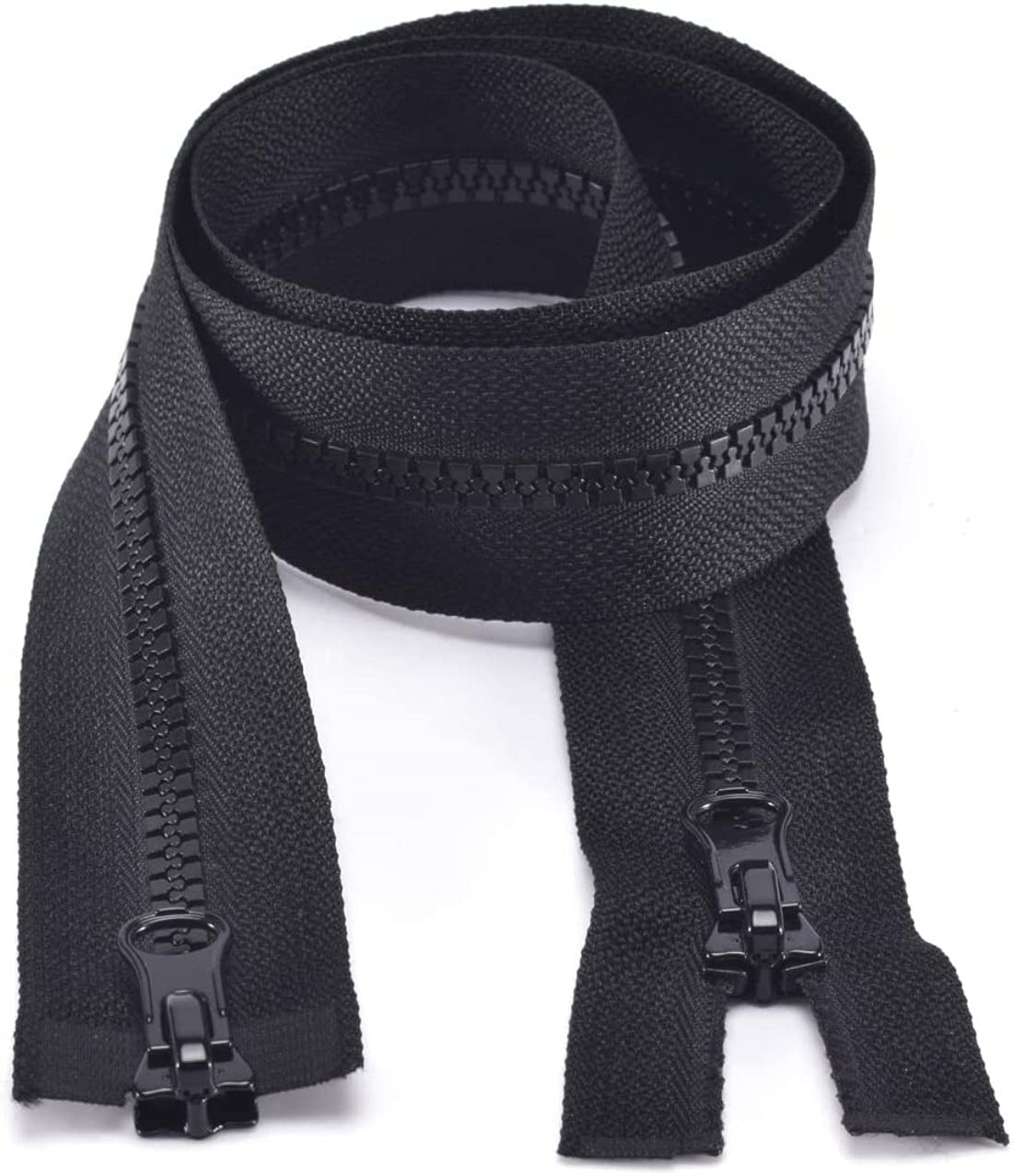 【送料無料】【Wdlife】5本/セットファスナー樹脂 #5 双方向引く片方黒色オープンファスナー 両開きチ..