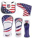 【送料無料】SelectPlaza カスタムデザイン◆ ヘッドカバー 米国旗柄 USA Flag ◆ ドライバー/フェアウェイウッド/ユーティリティ/パター DR FW UT セレクトプラザ (フリー, ユーティリティ)