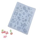 【送料無料】BLOOPIC シリコンモールド レジン モールド デコパーツ ミニ チェリー 星 魚型など レジン型 DIY手作り アクセサリー型 ミニシリコン型 型から簡単に取り出せて 型を再利用できる (タイプ F)