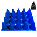 【送料無料】Cloudover 三角カラーコーン 18cm 収納袋付き マーカーコーン サッカー フットサル バスケットボール 青20個 (青 20個)