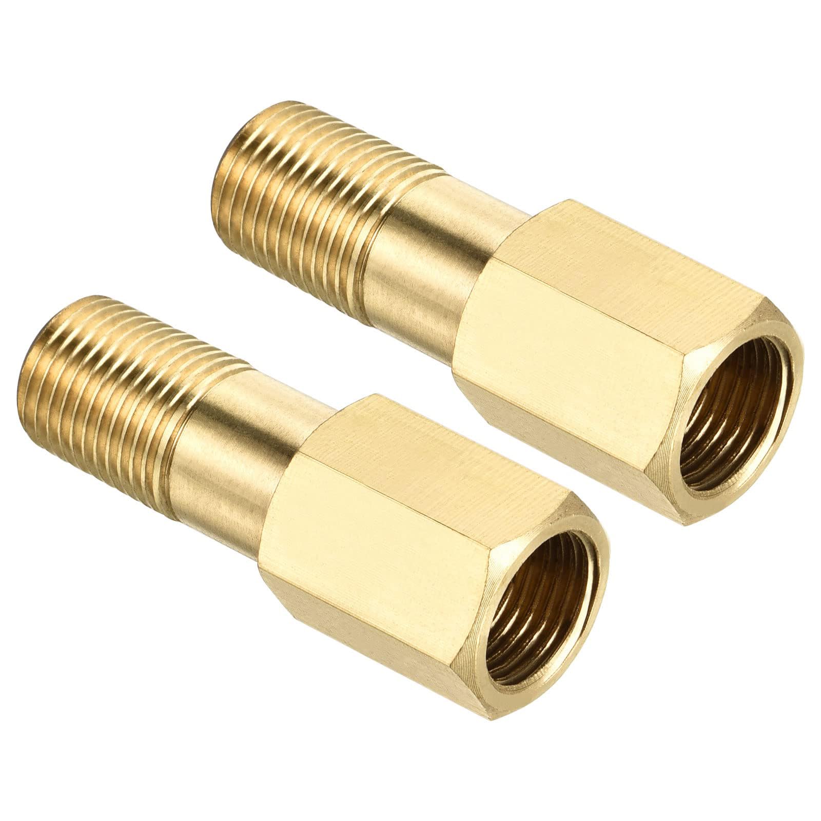 【送料無料】Edinstry 六角ソケット 継手 ビットソケット 内外ネジ 延長ロッド 銅製 継手 1分(1/8) 長さ35MM 2個