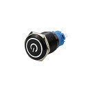 【送料無料】Edinstry ボタンスイッチ メタルセルフロッキング 16mm 6V インジケーターライト付き プッシュボタンスイッチ 防水電源ボタンスイッチ 白
