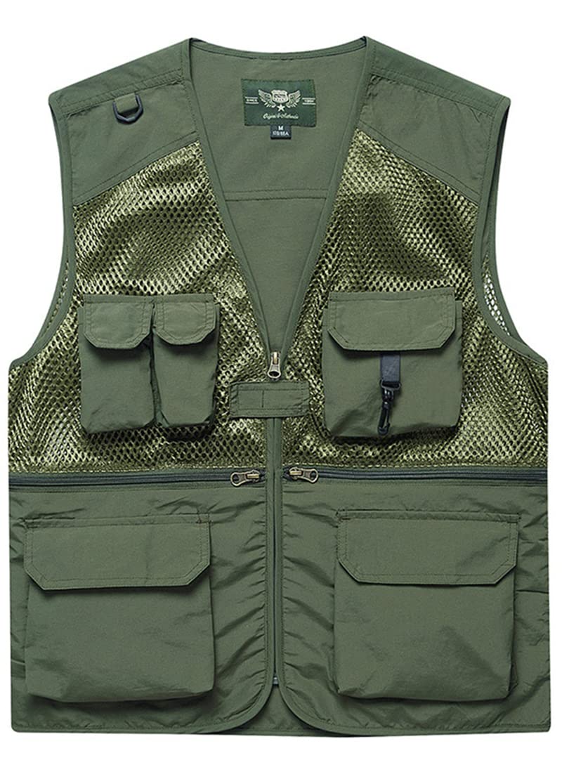 【送料無料】[Rortyno] フィッシングベスト メンズ 夏 アウトドアベスト 釣り用チョッキ 薄手 メッシュベスト 撥水 カメラマンベスト 多機能ベスト 速乾 通気性 釣りベスト 裏メッシュ サマーベスト Vネック マルチポケット メンズ ノースリーブジャケット