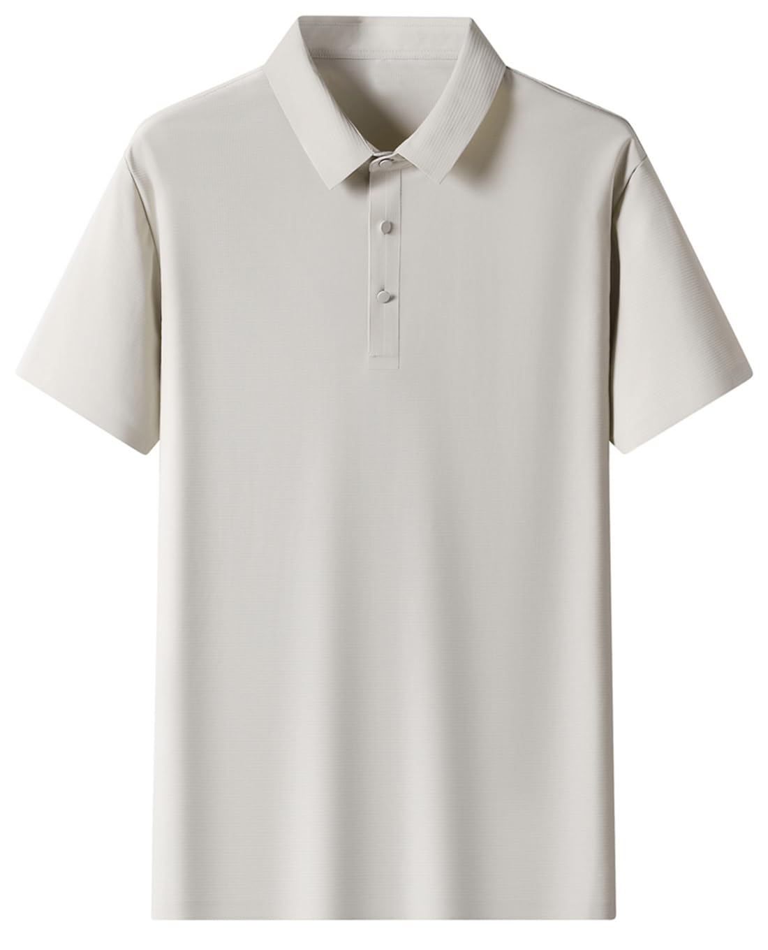【送料無料】[OKJCON] メンズ ポロシャツ 半袖 夏 ゆったり おしゃれ 薄手 冷感 無地 ビジネス カジュアル 大きいサイズ (JP, アルファベット, M, ベージュ)
