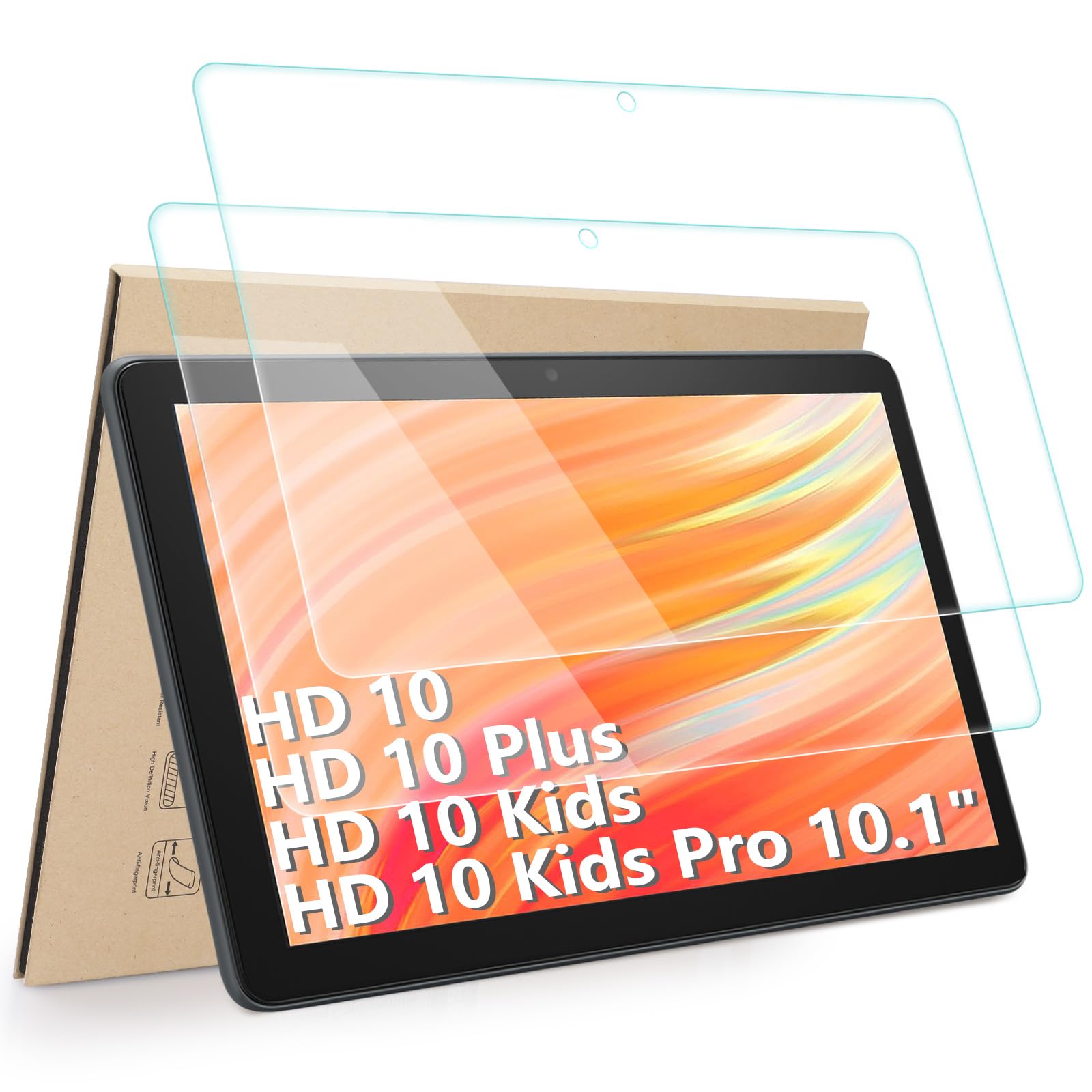 【送料無料】Hianjoo 2枚セット Fire HD 10 タブレット 対応 保護フィルム 強化ガラス (第13世代/第11世代・2023/2021通用) Fire HD 10/Fire HD 10 キッズモデル/Fire HD 10 キッズプロ 対応 フィルム ガラスフィルム 液晶保護フィルム [硬度9H/飛散防止/高透過率]