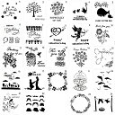 【送料無料】Copeflap ステンシルシート 手帳 描画 テンプレート ステンシルプレート 模様 アルファベット 花 文字 (13*13cm)