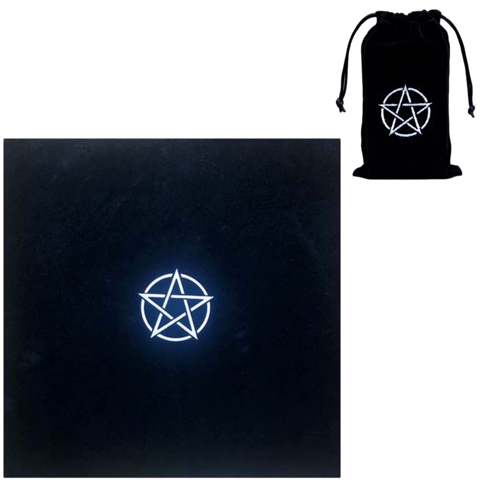 【送料無料】Copeflap タロットクロス ベルベット タロットカード 占い 敷物 ポーチ付き 50x50cm (黒（..