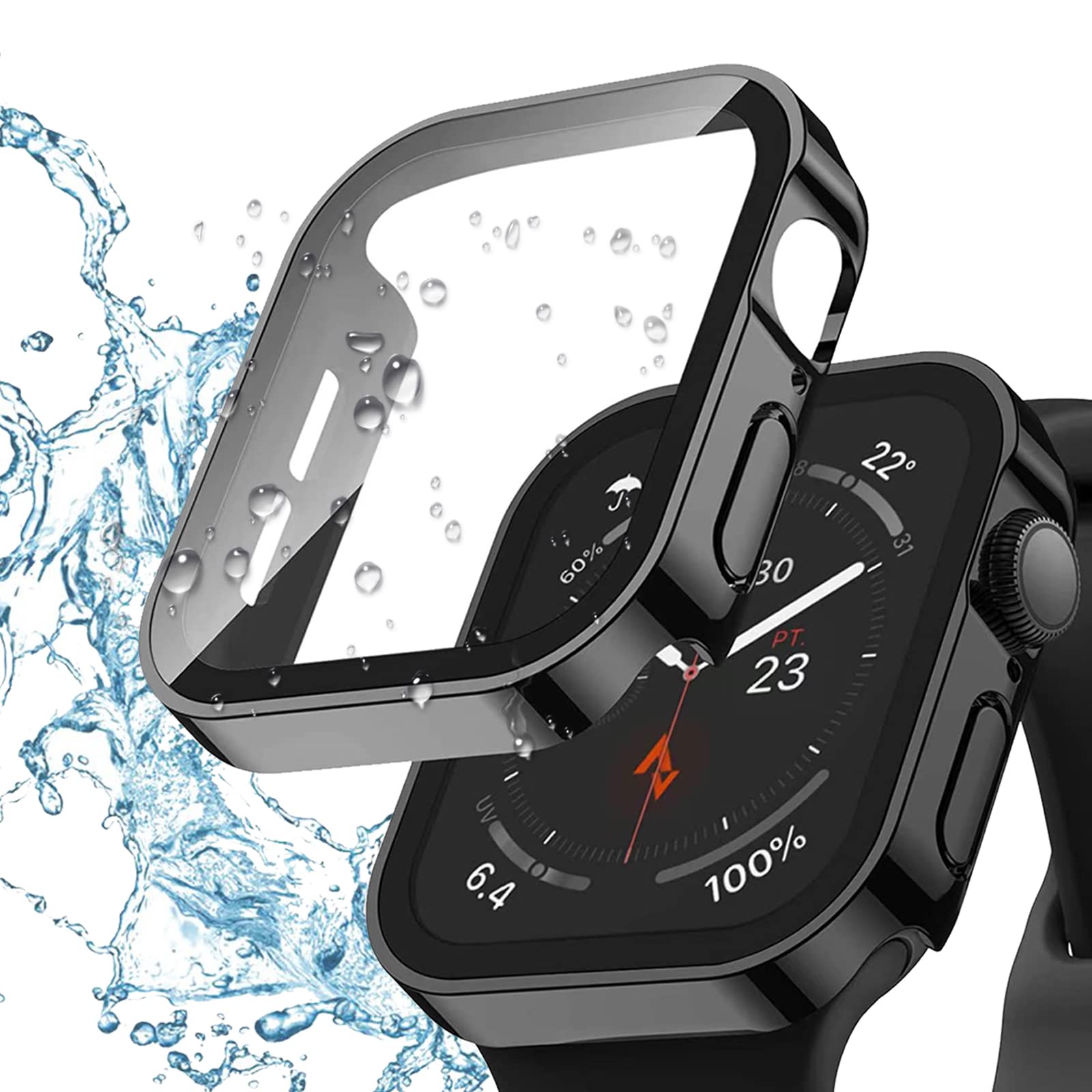 【送料無料】CIOODDW Apple Watch ケース 41mm/45mm 対応 アップルウォッチSeries9/8/7 アップルウォッチ保護カバー ガラスフィルム 一体型 3D直角エッジデザイン PC+ガラス画面 高透過率 指紋防止 装着簡単 耐衝撃 全面保護 Apple Watch用 カバー スターライト(45mm，光(2)