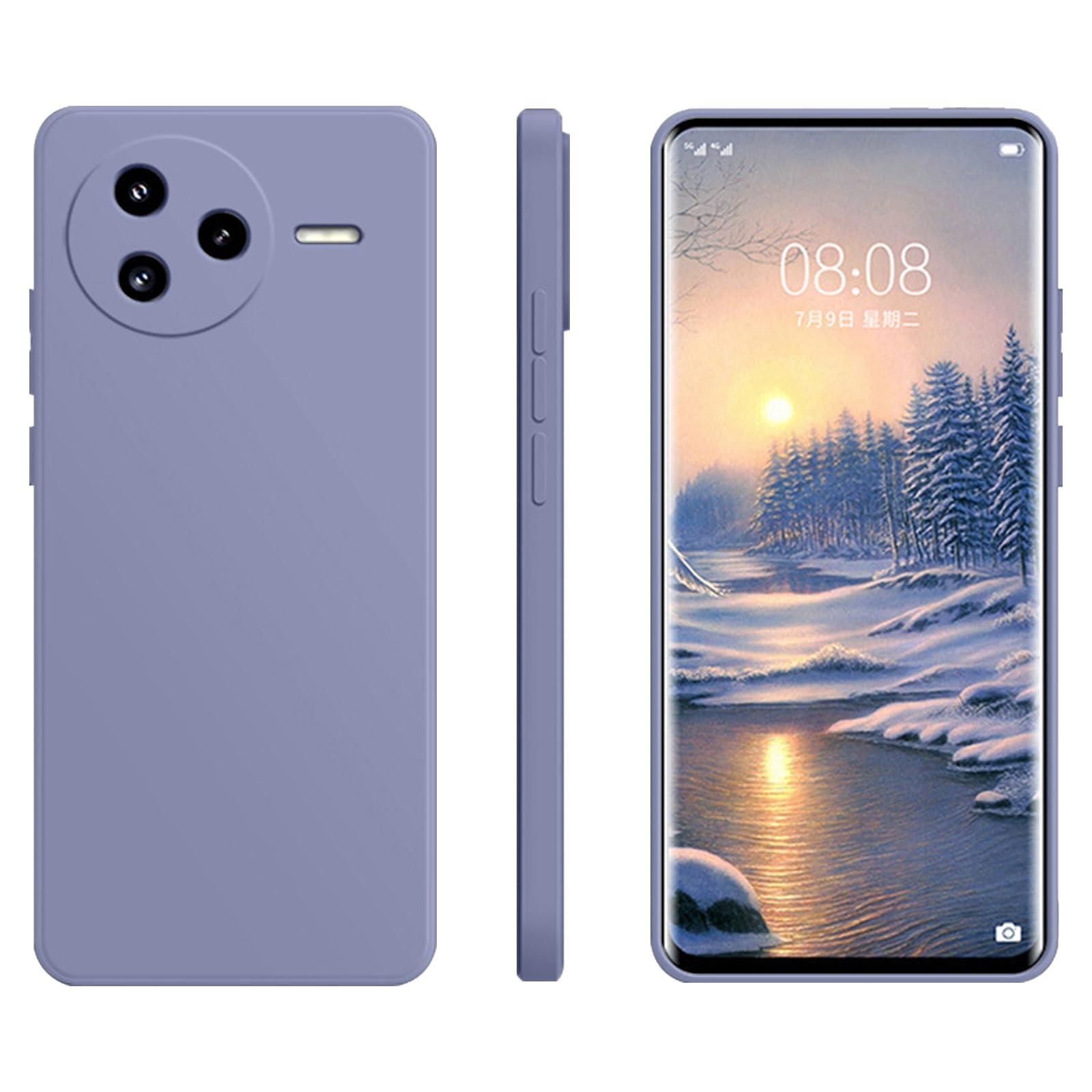 【送料無料】For Xiaomi POCO F7 Pro 5G 用 ケース カバー【KONXISA】液体シリコン TPU スマホケース マット仕上げ 軽量 超薄型 衝撃吸収 耐指紋 滑り止め 傷つけ防止 360°保護 高精度カット（カメラ/ボタン完全保護）（パープル）
