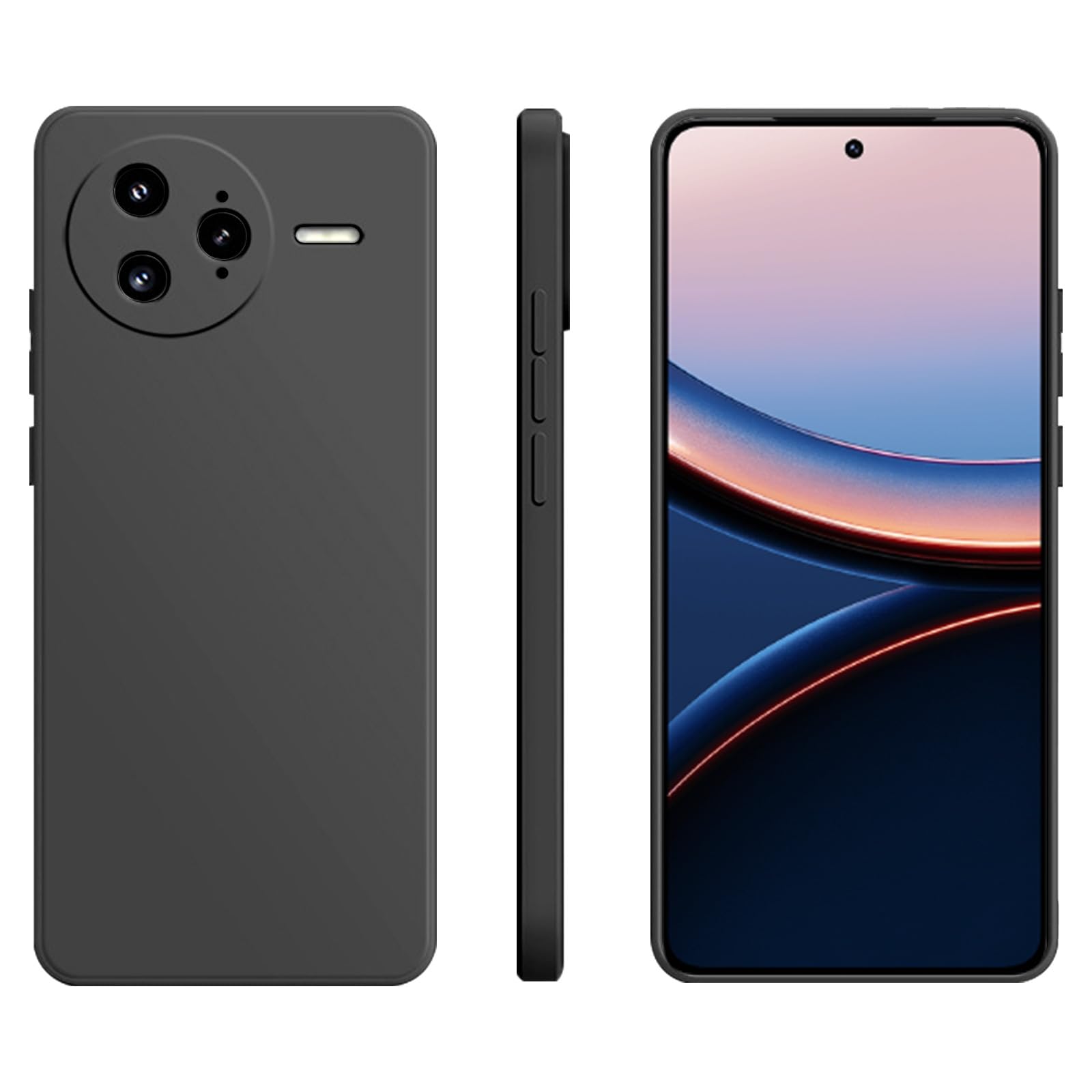 【送料無料】For Xiaomi POCO F7 Ultra 5G 用 ケース カバー【KONXISA】液体シリコン TPU スマホケース マット仕上げ 軽量 超薄型 衝撃吸収 耐指紋 滑り止め 傷つけ防止 360°保護 高精度カット（カメラ/ボタン完全保護）（ブラック）