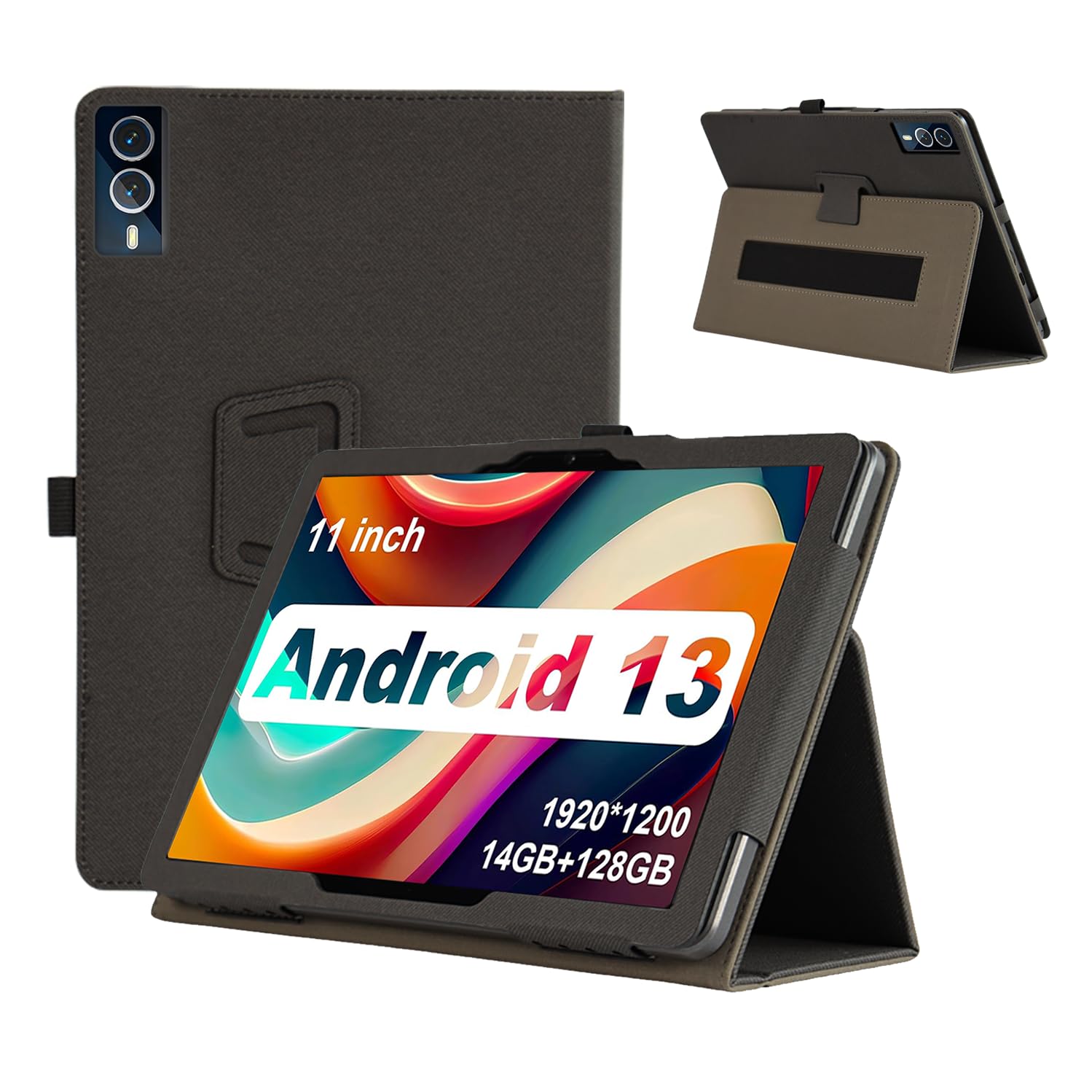 【送料無料】【KONXISA】MARVUE Pad M25/アーアユー T10 ケース カバー MARVUE Pad M25/アーアユー T10 タブレット 11インチ 用 ケース 磁気吸引 タブレットスリーブ タブレット ペン挿し穴付き ブラケット機能 耐汚れ 耐傷 耐衝撃 全面保護（ブラック）