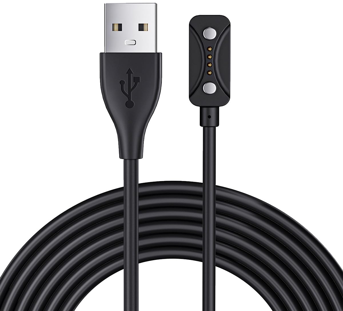 【送料無料】For Polar Vantage M3/V3/Polar Grit X2 Pro/X2 Pro Titan/Polar lgnite 3 Titan/lgnite 3/Polar Pacer Pro/Pacer スマートウォッチ 対応 充電ケーブル 充電器【KONXISA】USB充電 100CM マグネット充電コード 高耐久 軽量 小さい 持ち運び便利（1本/ブラック