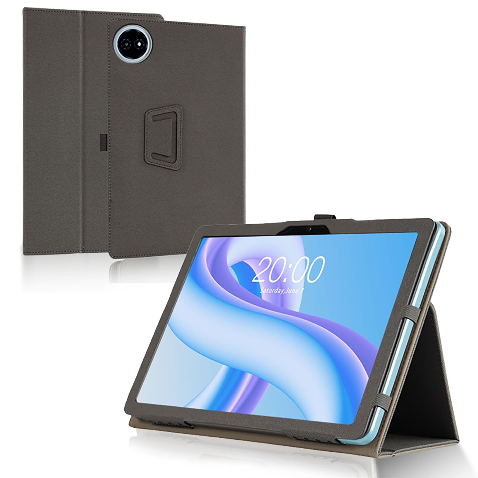 【送料無料】For Teclast M50 PLUS ケース 保護ケース 高級PU 全面保護 調節可能 防水防汚 衝突防止 薄型軽量 良い手触り Greerass 長持ち スタンド機能付き タブレット ケース (ブラック)