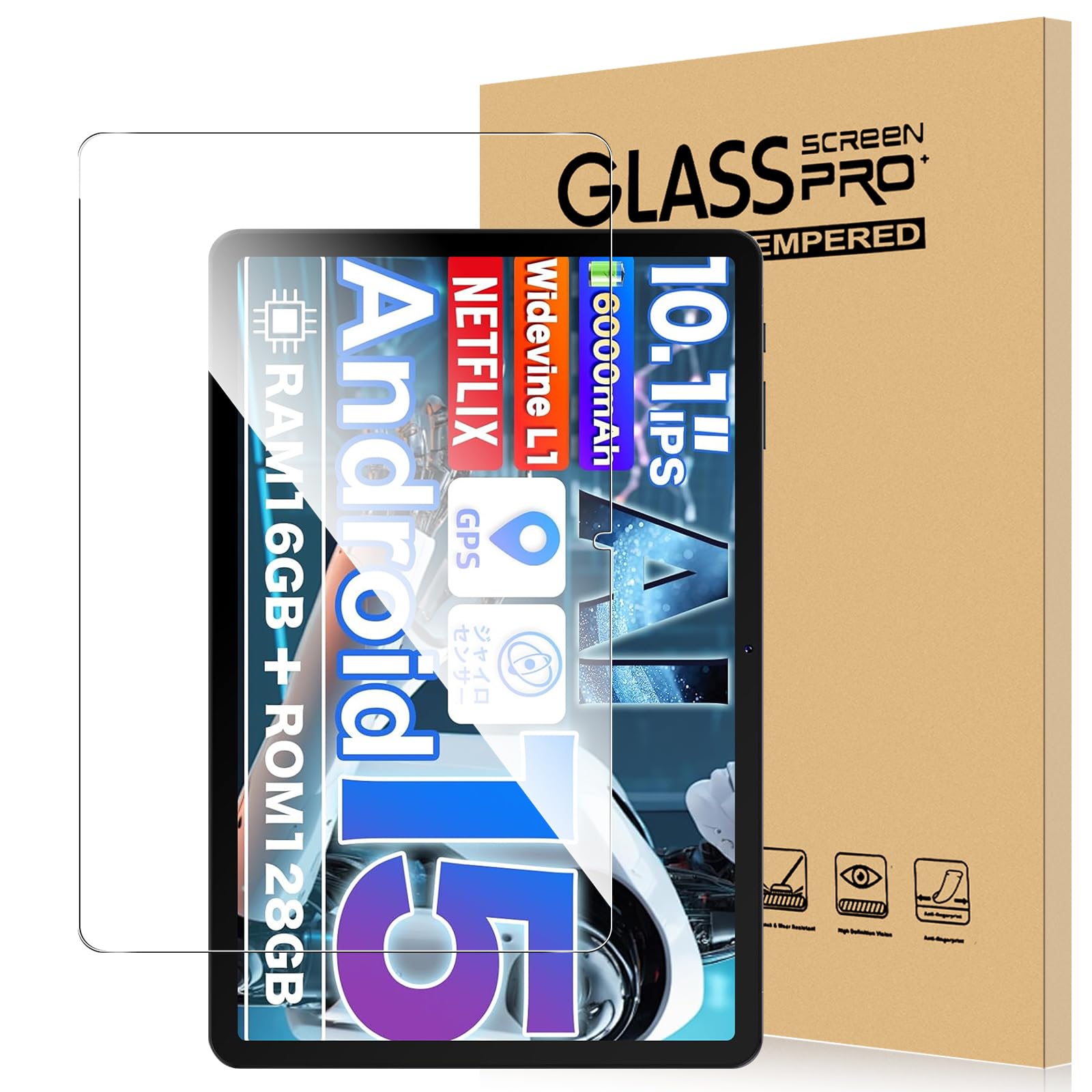 【送料無料】For アビドパッド A60/Tavoni/Tabtop/Avidpad A60 フィルム 10.1インチ タブレット 強化ガラス 高感度タッチ 高透過率 硬度9H 指紋防止 Greerass 気泡防止 撥水撥油 耐衝撃 貼り付け簡単 液晶保護 超薄飛散防止 タブレット 保護フィルム