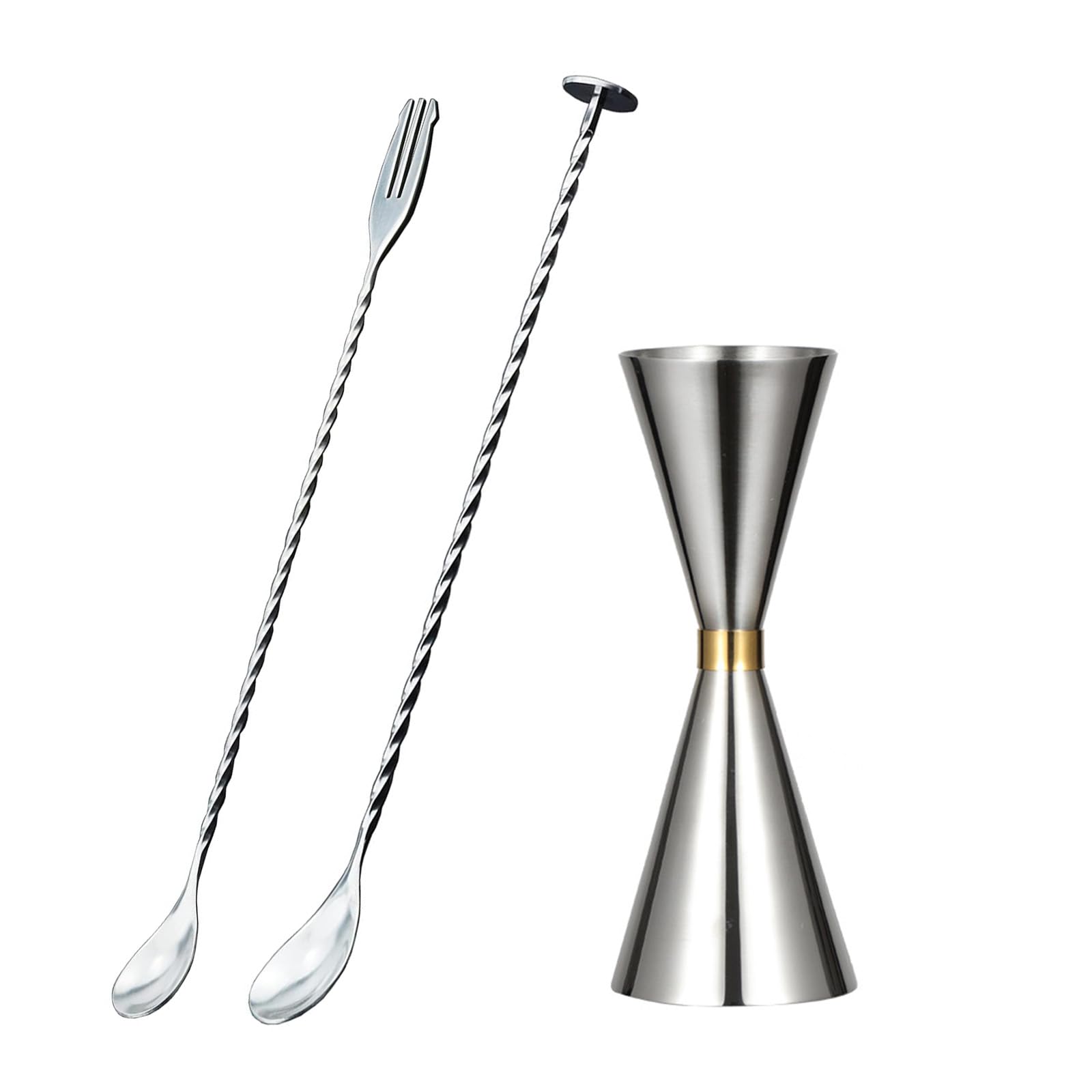 【送料無料】DFsucces メジャーカップ 30/45ml ステンレス鋼 ジガーカップ 目盛り付き カクテル計量カップ ダブルヘッド シルバー (30/45ml)