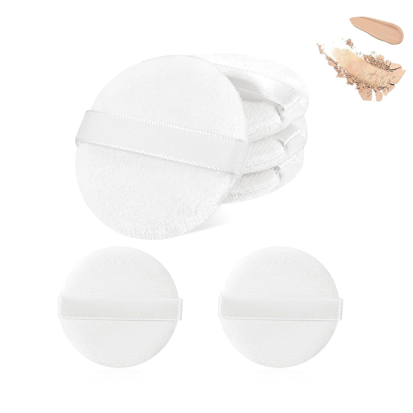 【送料無料】DFsucces パウダーパフ 円形 6個入 直径5.5cm ミニ 詰め替えパフ 柔らかい素材 フェイスパ..