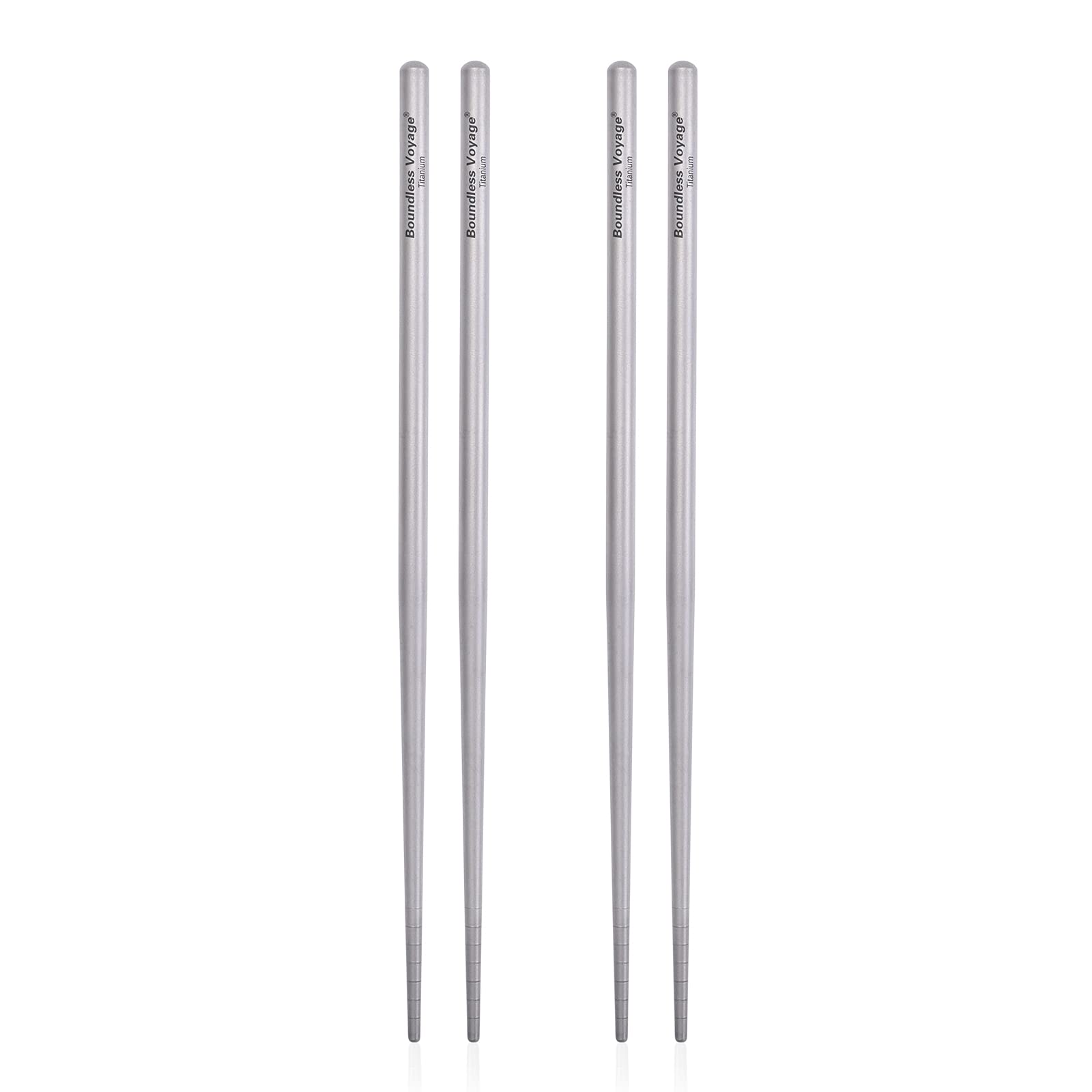 【送料無料】Boundless Voyage キャンピングチタン箸 角箸 丸箸 アウトドア箸 収納袋付き (丸 2膳セット)Ti1002T