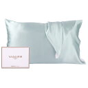 【送料無料】Vialifer シルク枕カバー 100%天然 6A級 43×63cm 封筒式枕カバー シルクピローケース テンセル 洗える 寝癖軽減 抗菌防臭 うるつや髪 美肌 敏感肌に優しい 四季適応 贈り物 1枚セット (ライトブルー, 30×50cm)