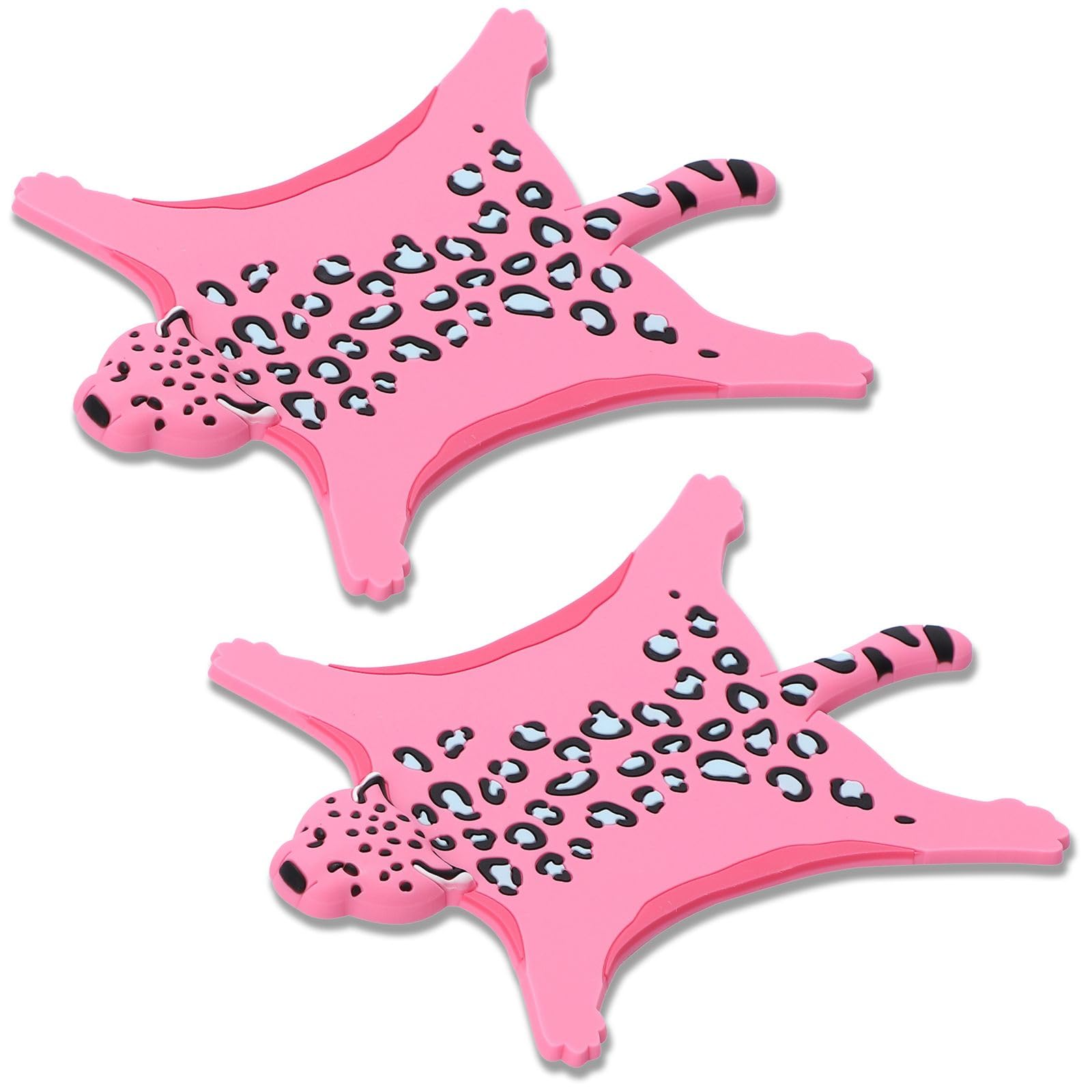 【送料無料】CHASO コースター 2個 シリコン 動物 アニマル シリコンコースター 猫 豹 ヒョウ ピンク