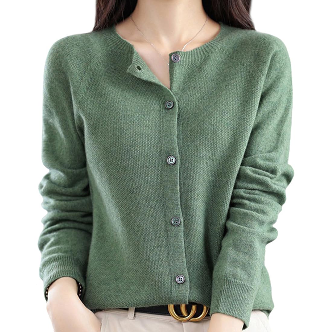 【送料無料】[ODFMCE] カーディガン レディース 秋 ニット セーター 無地 長袖 オフィス シンプル きれ..