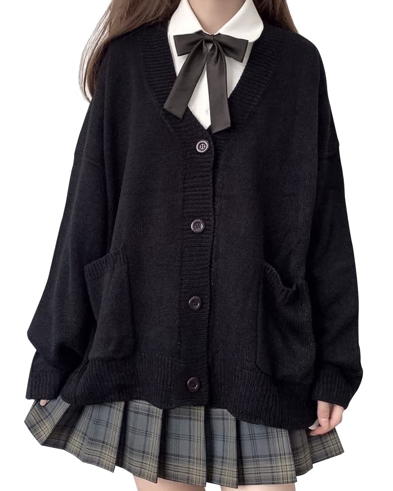 【送料無料】Wnodruke スクールカーディガン 女子 カーディガン ゆったり ニット セーター 学生服 高校..