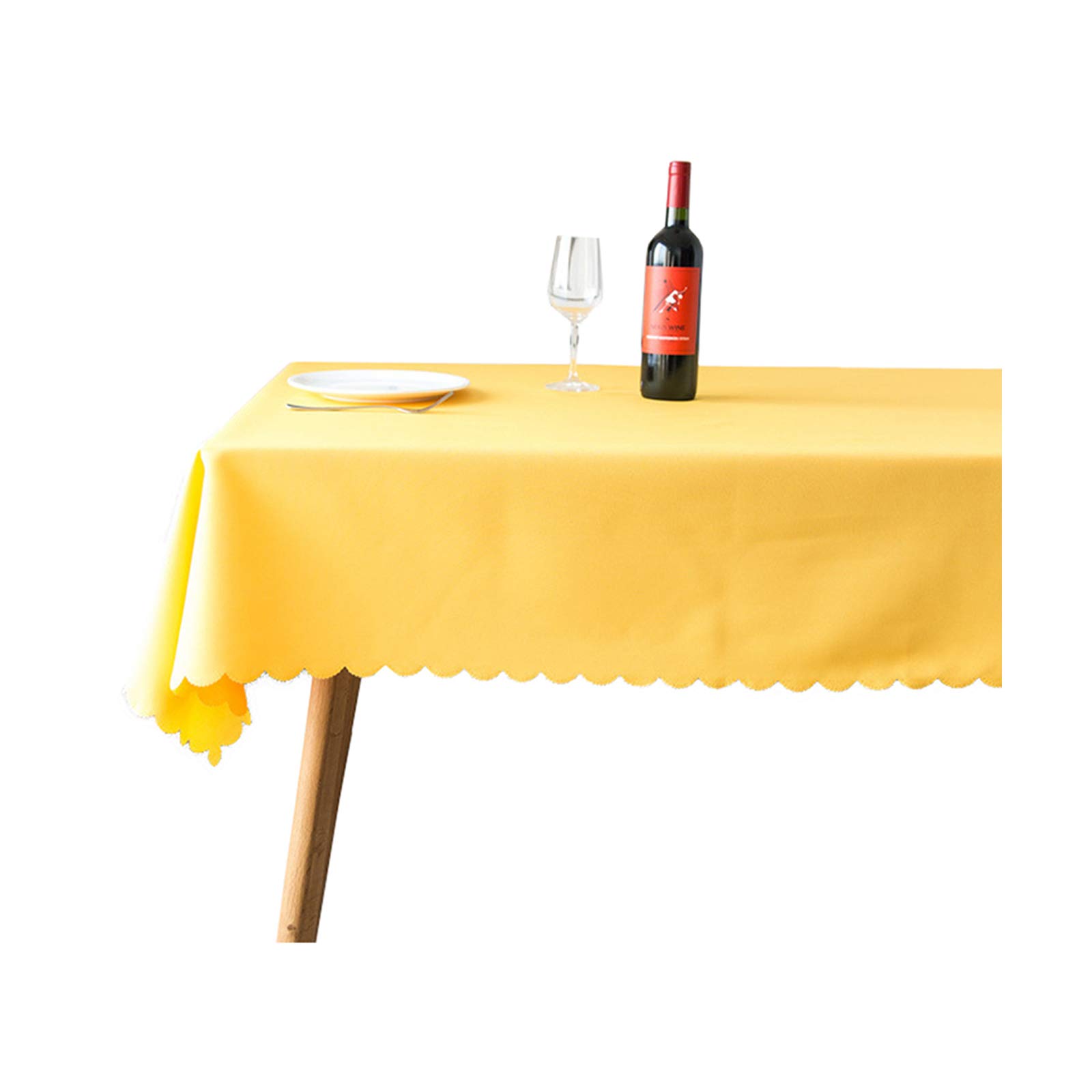 【送料無料】Xiang Ru テーブルクロス テーブルカバー 食卓カバー オシャレ 無地 長方形 レストラン ホテル 北欧 厚手 柔らかい イエロー約1.4*1.4m 黄色