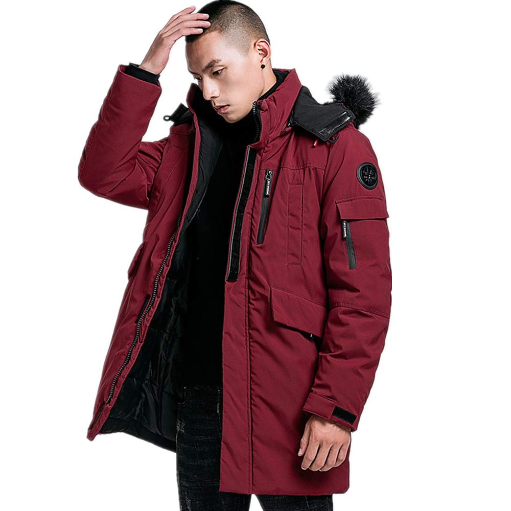 【送料無料】[WEEN CHARM] ロングコート ミリタリージャケット メンズ ブルゾン モッズコート 超暖かい 無地 冬物 中綿ダウン 秋冬コート 防寒 防風 厚手 ファー付き